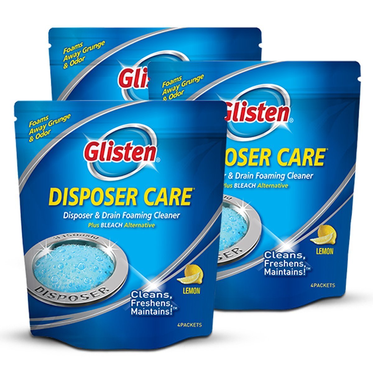 Book Cover Gisten Disposer Care Garbage Disposal Cleaner, Lemon, 12 Uses 3 Pack