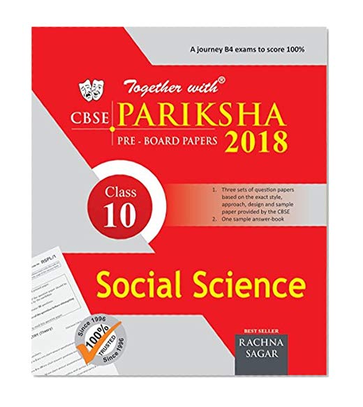 Book Cover Together With CBSE Pariksha Pre-Board Papers for Class 10 Social Science for 2018 Exam