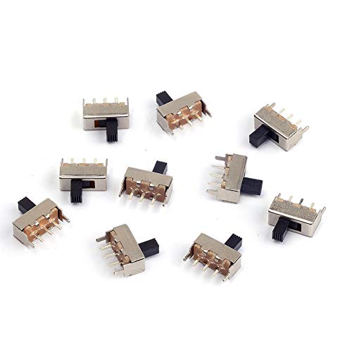 Book Cover Cylewet 10Pcs 12mm Vertical Slide Switch SPDT 1P2T with 3 Pins PCB Panel for Arduino (Pack of 10) CYT1016