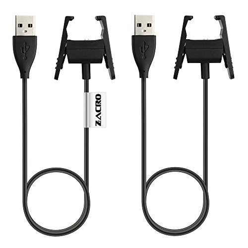Book Cover Zacro Fitbit Charge 2 Charger 2Pcs Replacement USB Charger Charging Cable for Fitbit Charge 2 with Cable Cradle Dock Adapter for Fitbit Charge 2(1.6 feet)