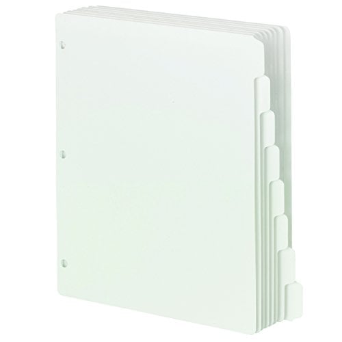 Book Cover Smead Three-Ring Binder Index Dividers, 1/8-Cut Tab, Letter Size, White, 96 per Box (89418)