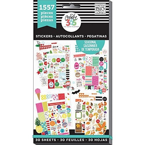 Book Cover me & my BIG ideas Sticker Value Pack - The Happy Planner Scrapbooking Supplies - Brilliant Year Theme - Multi-Color & Gold Foil - Great for Projects & Albums - 30 Sheets, 1557 Stickers Total