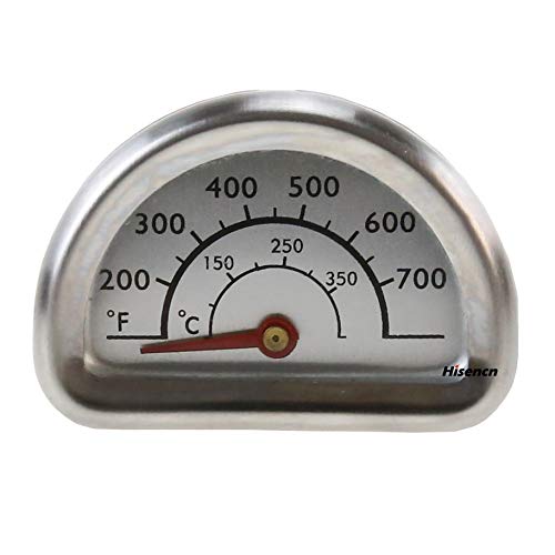 Book Cover Hisencn G351-0076-W1 Temp Gauge, Thermometer, Heat Indicator Replacement for Charbroil and Kenmore Gas Grill Models Stainless Steel Temperature Gauge T00473 1PK Repair Parts