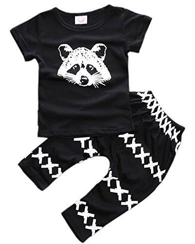 Book Cover ZHUANNIAN Baby Boys Clothes 2PCS Outfit Set Long Sleeve Tops with Stripped Pants