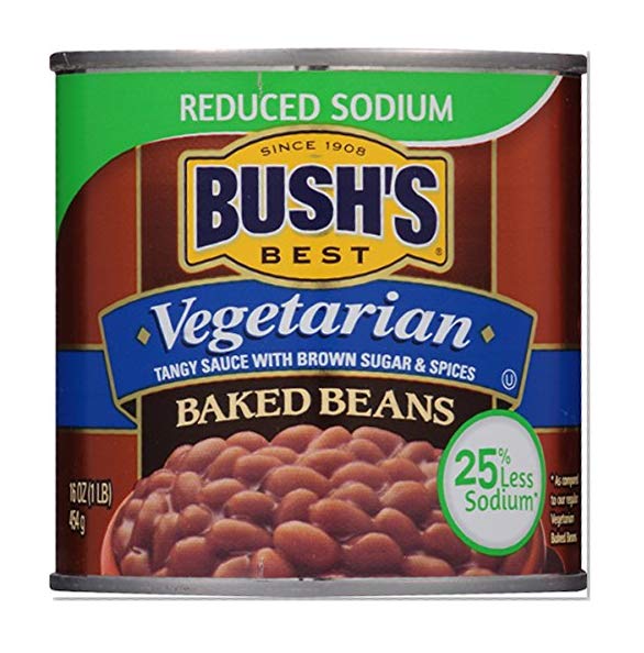Book Cover Bush's Best Reduced Sodium Vegetarian Baked Beans, 16 oz (12 cans)