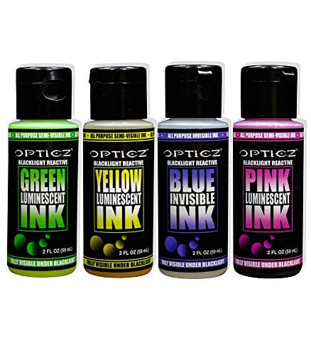 Book Cover Opticz UV Blacklight Reactive Luminescent 2 oz. Inks - 4 Pack