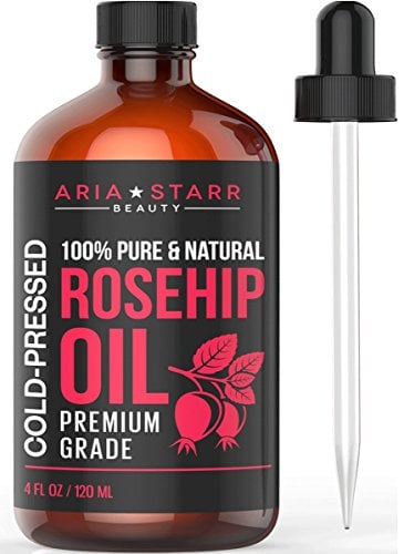 Book Cover Aria Starr Rosehip Seed Oil Cold Pressed For Face, Skin, Acne Scars - 100% Pure Natural Moisturizer - 4 OZ