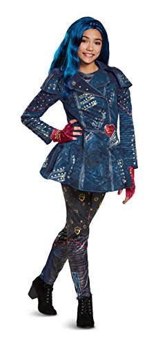 Book Cover Disguise Evie Deluxe Descendants 2 Costume, Blue, Large (10-12)