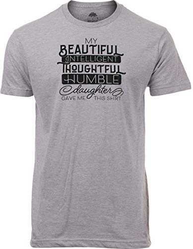 Book Cover My Beautiful Intelligent Daughter Gave Me This- Funny Dad Grandpa Father T-Shirt-(Adult,XL) Sport Grey
