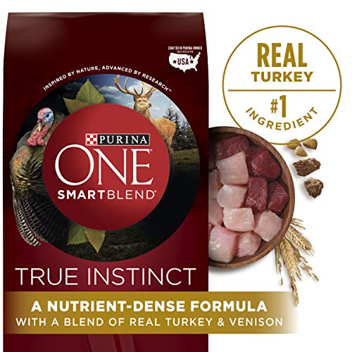 Book Cover Purina ONE High Protein Natural Dry Dog Food, SmartBlend True Instinct With Real Turkey & Venison - 36 lb. Bag
