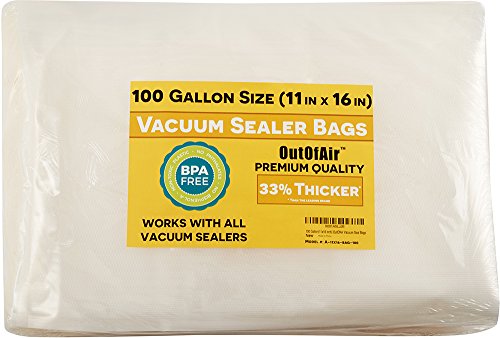 Book Cover 100 Vacuum Sealer Bags: Gallon Size (11
