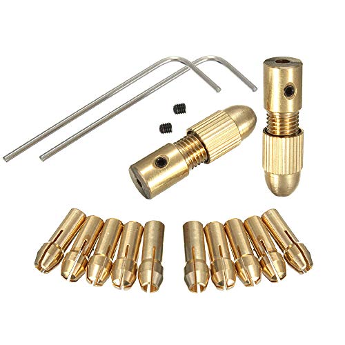 Book Cover Yakamoz 14pcs 0.5-3mm Small Electric Drill Bit Collet Micro Twist Drill Chuck Set with Allen wrench