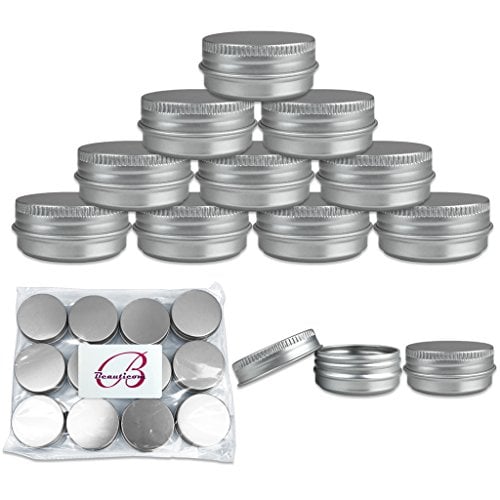 Book Cover Beauticom (Quantity: 6 Pieces) 15G Aluminum Silver Tin Metal Round Storage Jars Containers with Secure Screw Top Lids for DIY Salves, Balms, Skin Care and Make Up Beauty Samples