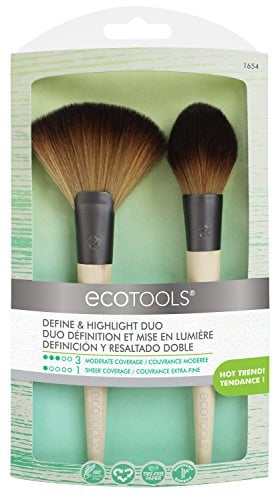 Book Cover EcoTools Define & Highlight Duo, Makeup Brush Set for Powder, Bronzer, & Highlighter