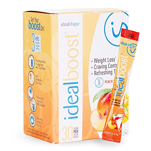 Book Cover IdealBoost, Weight Loss Drink Mix Packets, Peach Mango, w/Hunger Blocking and Energy Blends, 30 Servings...