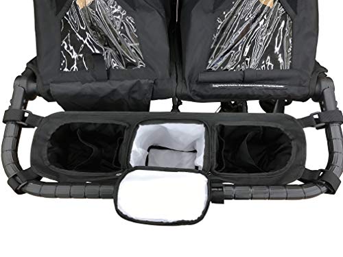 Book Cover Double Stroller Organizer for Bob Duallie and Baby Jogger City Mini GT Black