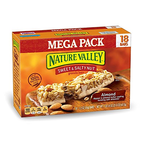 Book Cover Nature Valley Granola Bars, Sweet and Salty Nut, Almond, 1.2 Ounce, 18 Count