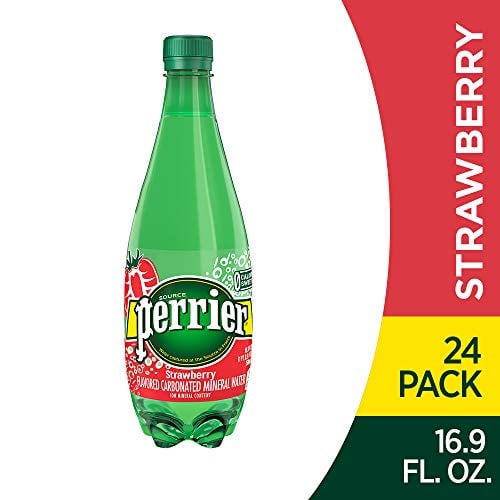 Book Cover Perrier Strawberry Flavored Carbonated Mineral Water, 16.9 fl oz. Plastic Bottles (Pack of 24)
