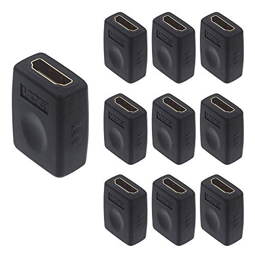 Book Cover VCE HDMI Coupler 10 Pack, HDMI Female to Female Connector Adapter 3D 4K 1080P HDMI Cable Extender Compatible with Roku TV Stick Chromecast, Switch, Xbox One, PS4 PS3, PC and More