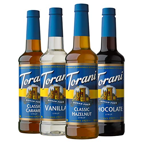 Book Cover Torani Sugar Free Syrup Variety Pack, 33.8 Fl Oz (Pack of 4)