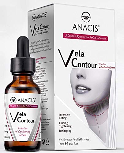 Book Cover Neck Firming and Tightening, Lifting V line Serum, Chin contouring, Reduce Appearance of Double Chin, Loose and Sagging Skin. Vela Contour 30 Ml
