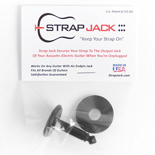 Book Cover Strap Jack Guitar Strap Lock System For Acoustic - Electric Guitars (1 Pack)