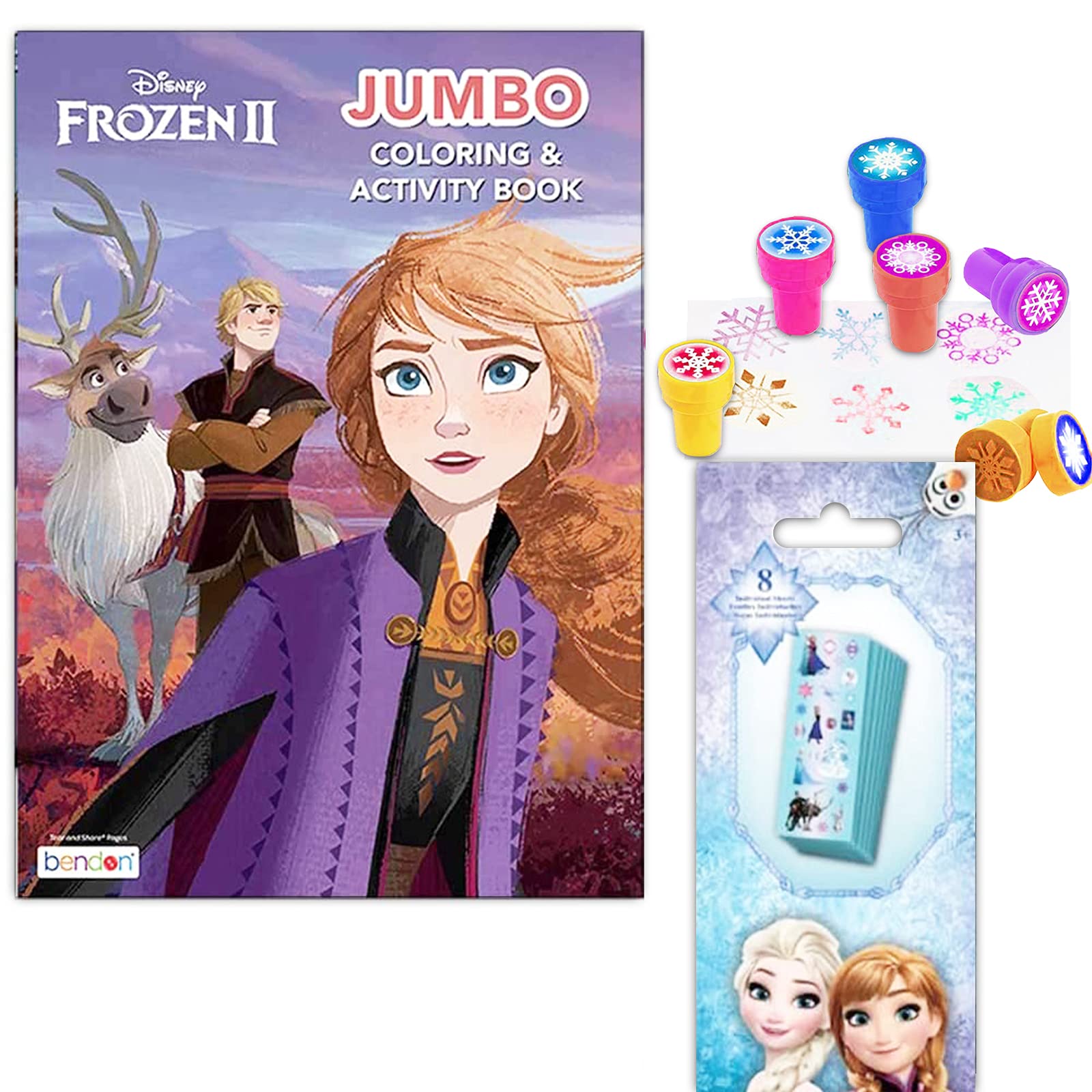Book Cover Disney Frozen Coloring Book Activity Set with Stickers and Snowflake Stamper
