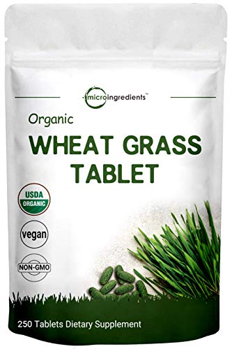 Book Cover Sustainably US Grown, Organic Wheat Grass Supplement, 250 Tablets, Rich in Immune Vitamins, Fibers, Fatty Acids and Minerals, Support Immune System and Digestion Function, Vegan Friendly