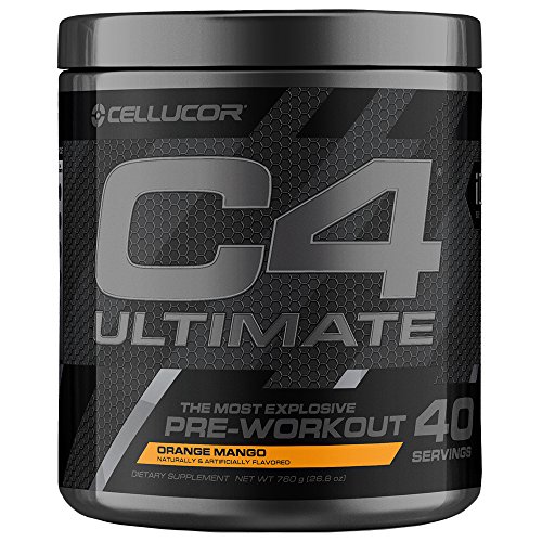 Book Cover Cellucor C4 Ultimate Pre Workout Powder with Beta Alanine, Creatine Nitrate, Nitric Oxide, Citrulline Malate, Energy Drink Mix, Orange Mango, 40 Servings