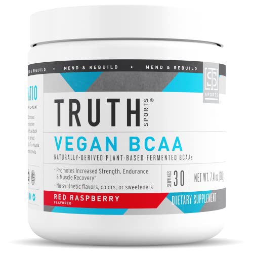 Book Cover Truth Nutrition Vegan BCAA Powder- 2:1:1 Ratio Natural BCAAS Amino Acids Powder for Energy, Muscle Building, Post Workout Recovery Drink for Muscle Recovery (Red Raspberry, 30 Servings)