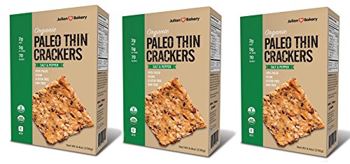 Book Cover Julian BakeryÂ® Paleo ThinÂ® Crackers | Salt & Pepper | USDA Organic | Gluten-Free | Grain-Free | GMO Free | Low Carb | 3 Pack