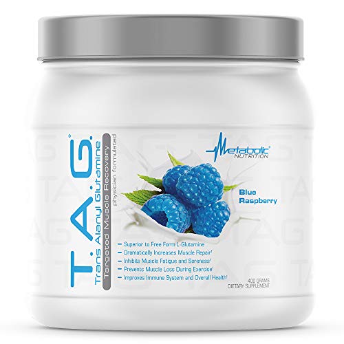 Book Cover Metabolic Nutrition, TAG, Trans Alanyl Glutamine, 100% L-Glutamine Peptide Powder, Pre Intra Post Workout Supplement, 400 Grams (40 Servings) (Blue Raspberry)