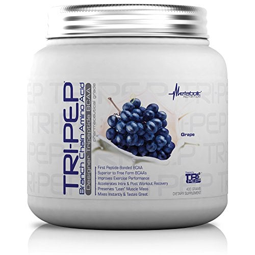 Book Cover Metabolic Nutrition, TRIPEP, 100% Tri-Peptide Branch Chain Amino Acid, BCAA Powder, Pre Intra Post Workout Supplement, Grape, 400 Grams (40 Servings)