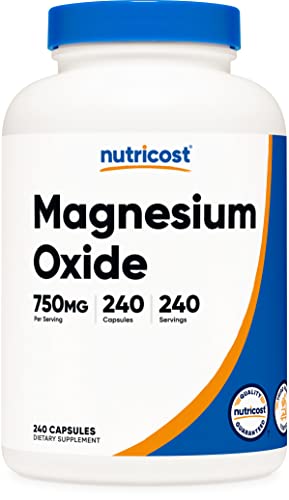Book Cover Nutricost Magnesium Oxide 750mg, 240 Capsules - 420mg of Magnesium, Non-GMO, Gluten Free