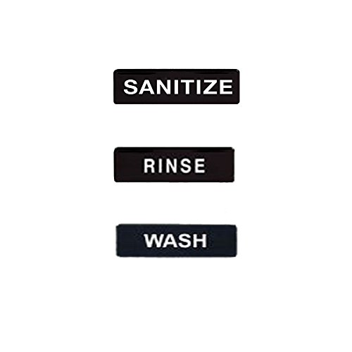 Book Cover Culinary Depot Restaurant Sign Wash, Rinse, Sanitize, (Set of 3) 3