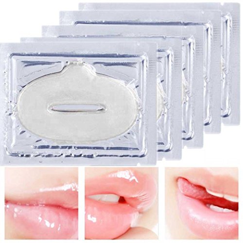 Book Cover OVERMAL 10PCS Gold Collagen Crystal Lip Mask Lip Care Gel Mask Moisturizing Hydrating Repair Remove Lines Blemishes Fuller Lip Care