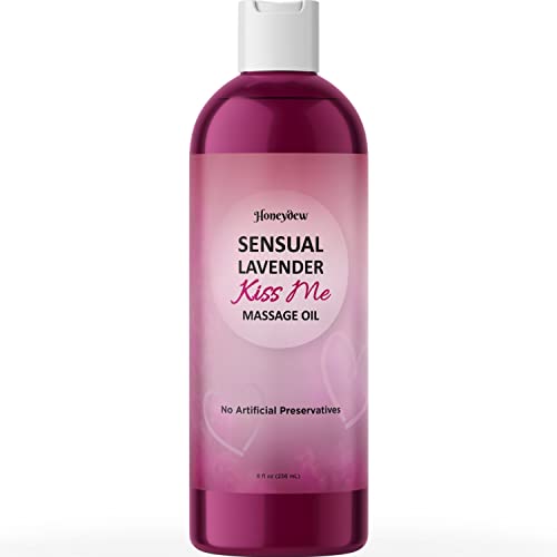 Book Cover Lavender Sensual Massage Oil for Couples - Enticing Moisturizing Body Oil for Women and Men with Aromatic Oils - Nourishing Body Moisturizer and Couples Massage Oil and Romantic Gift for Her and Him