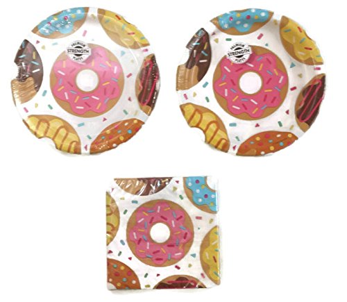 Book Cover Party Creations Donut Time Party Plates (16) Napkins (16) Party Bundle