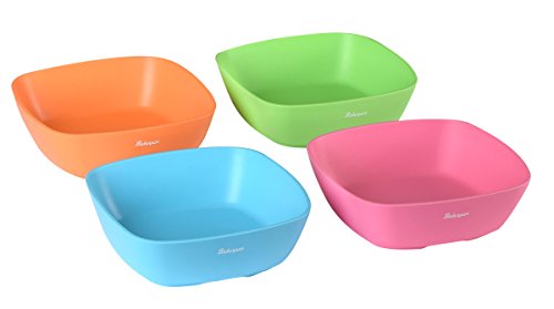 Book Cover Bakerpan Silicone Toddler Square Feeding Bowl, Set of 4 (Multi)