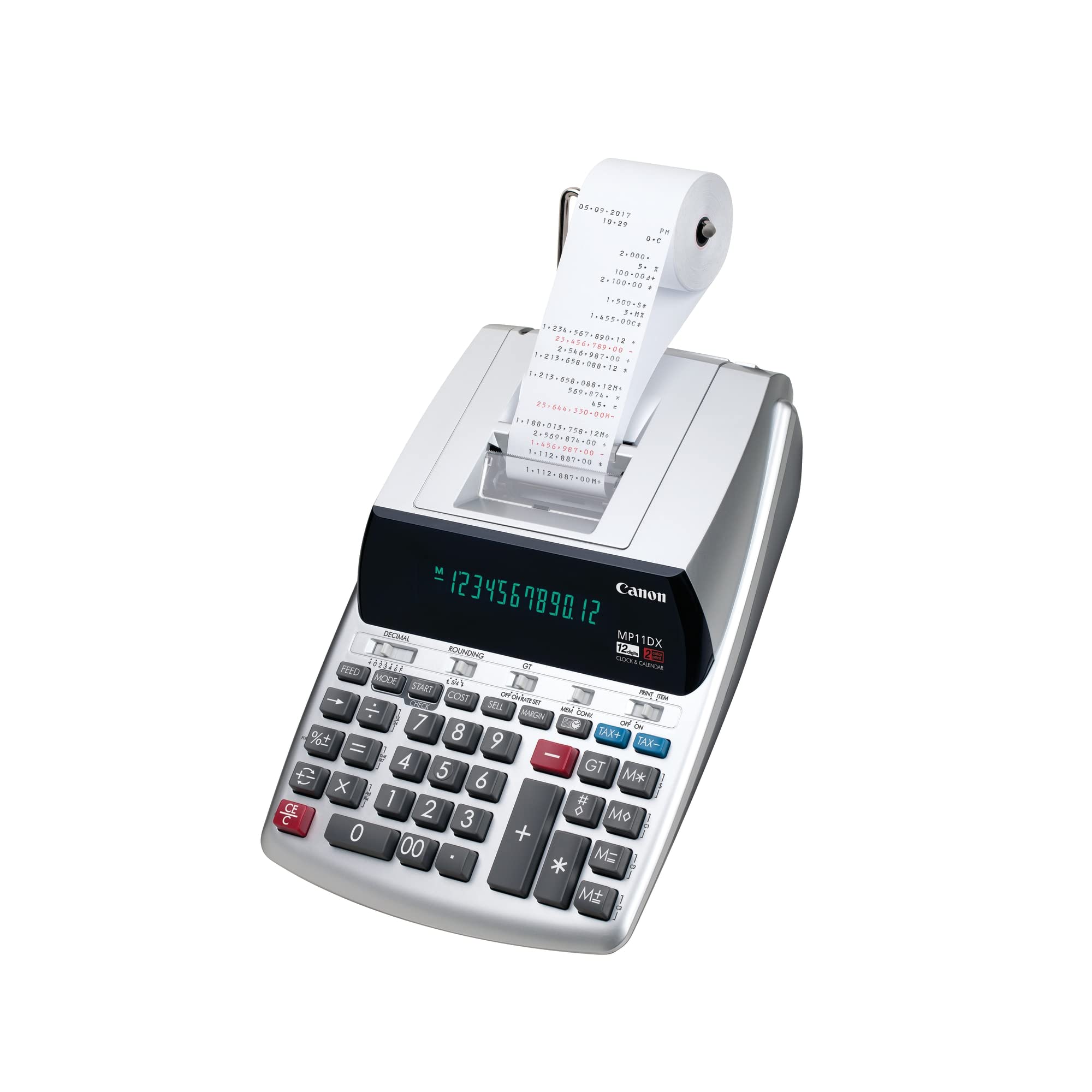 Book Cover Canon Office Products 2198C001 Canon MP11DX-2 Desktop Printing Calculator with Currency Conversion, Clock and Calendar