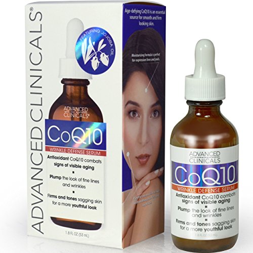 Book Cover Advanced Clinicals COQ10 Wrinkle Defense Face Serum with Jojoba Oil. 1.8oz (1.8oz)