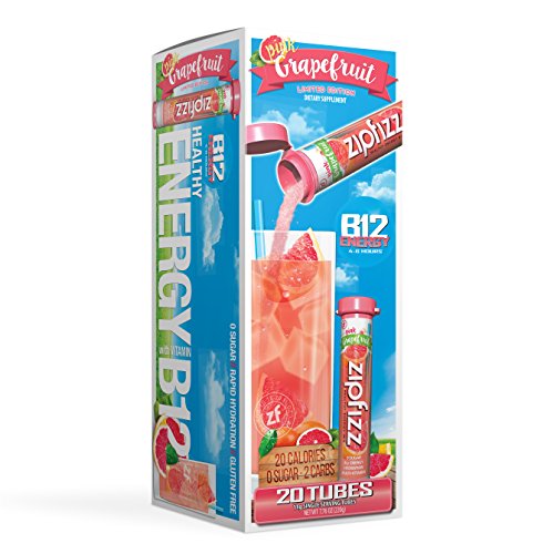 Book Cover Zipfizz Healthy Energy Drink Mix, Hydration with B12 and Multi Vitamins, Pink Grapefruit, 20 Count