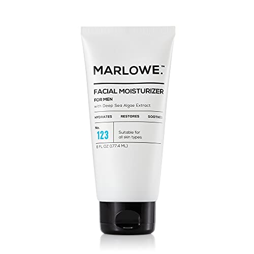 Book Cover MARLOWE. No. 123 Men's Facial Moisturizer 6 oz | Lightweight Daily Face Lotion for Men | Includes Natural Extracts to Hydrate, Soothe & Restore