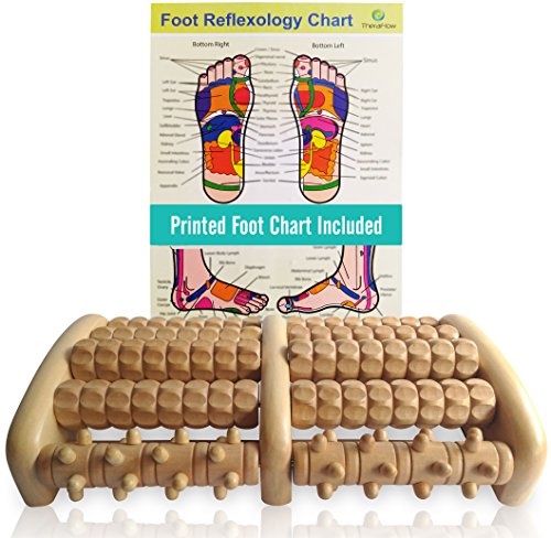 Book Cover TheraFlow Large Dual Foot Massager Roller - Plantar Fasciitis, Heel, Arch Pain Relief -Enhanced Model 2019- Laminated Foot Chart & Detailed Instructions Included - Stress Relief, Relaxation Gift