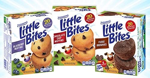 Book Cover Entenmanns Little Bites Mini Muffins Variety Bundle: Blueberry, Chocolate Chip, Fudge Combo.