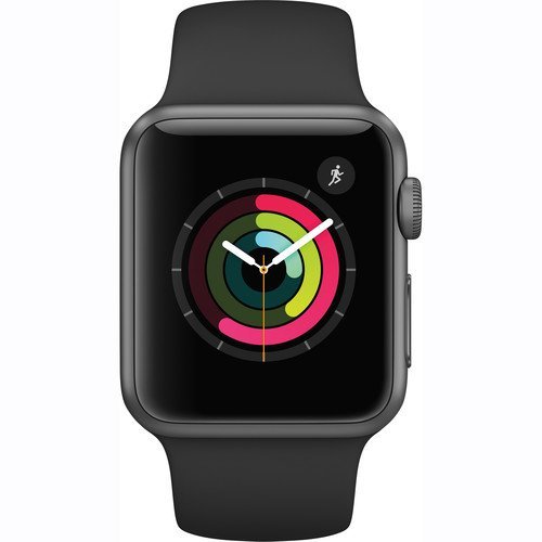 Book Cover Apple Watch Series 1 Smartwatch 38mm Space Gray Aluminum Case, Black Sport Band (Newest Model) (Renewed)