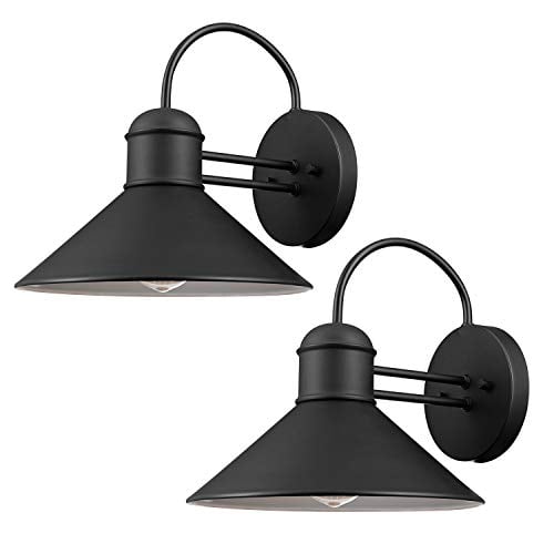 Book Cover Globe Electric 44165 Sebastien 1-Light Outdoor Wall Sconce, 2-Pack, Black Finish