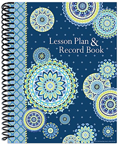 Book Cover Eureka Blue Harmony Back to School Classroom Supplies Record and Lesson Plan Book for Teachers, 8.5'' x 11'', 40 Weeks