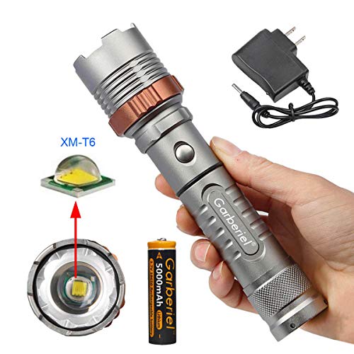Book Cover 4000LM LED T6 Zoomable Focus Flashlight Torch Lamp + 18650 Battery + US Plug AC Charger