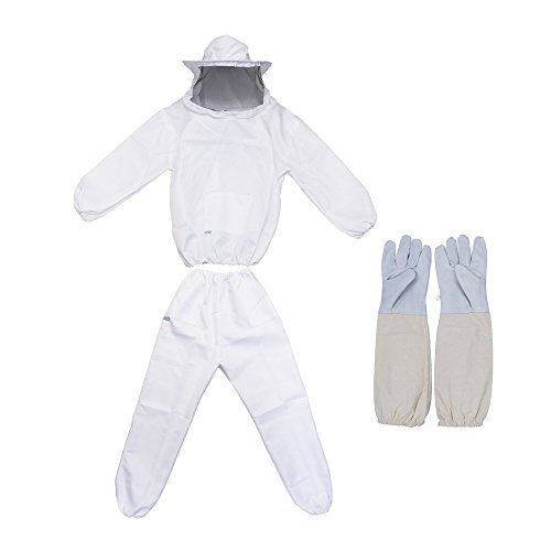 Book Cover REAMTOP Professional Beekeeping Suit Full Body Protection Multiple Pockets Beekeeper Protective Gear with Veil Hood Jacket, Pants, Gloves